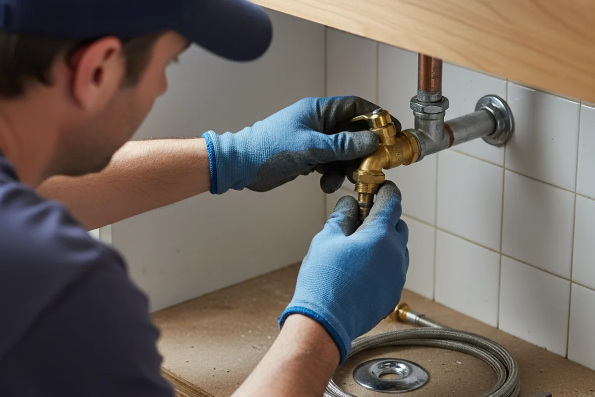 Shutoff valve and fitting work during Faucet and Fixture Repair in Edwards